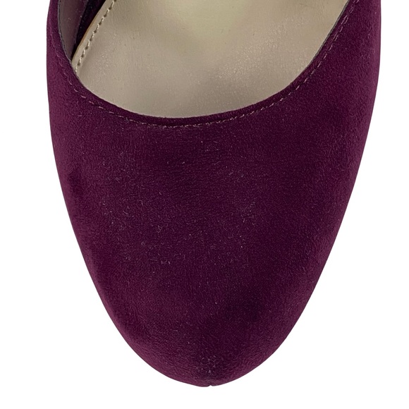 Hidden Platform Heels with Ankle Straps, Burgundy Ultra Suede, Bar III - Picture 5 of 16